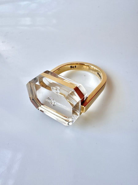 Clear Emerald Shape Ring