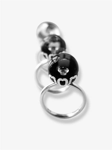Sterling Silver Floral Ball Ring