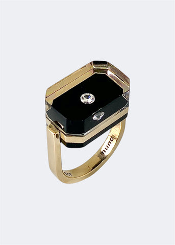 Clear Grey Emerald Shaped Ring