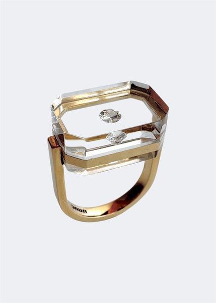 Clear Emerald Shape Ring