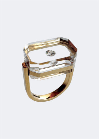 Clear Emerald Shape Ring